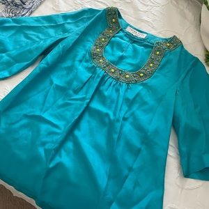 Trina Turk Silk Embellished Top